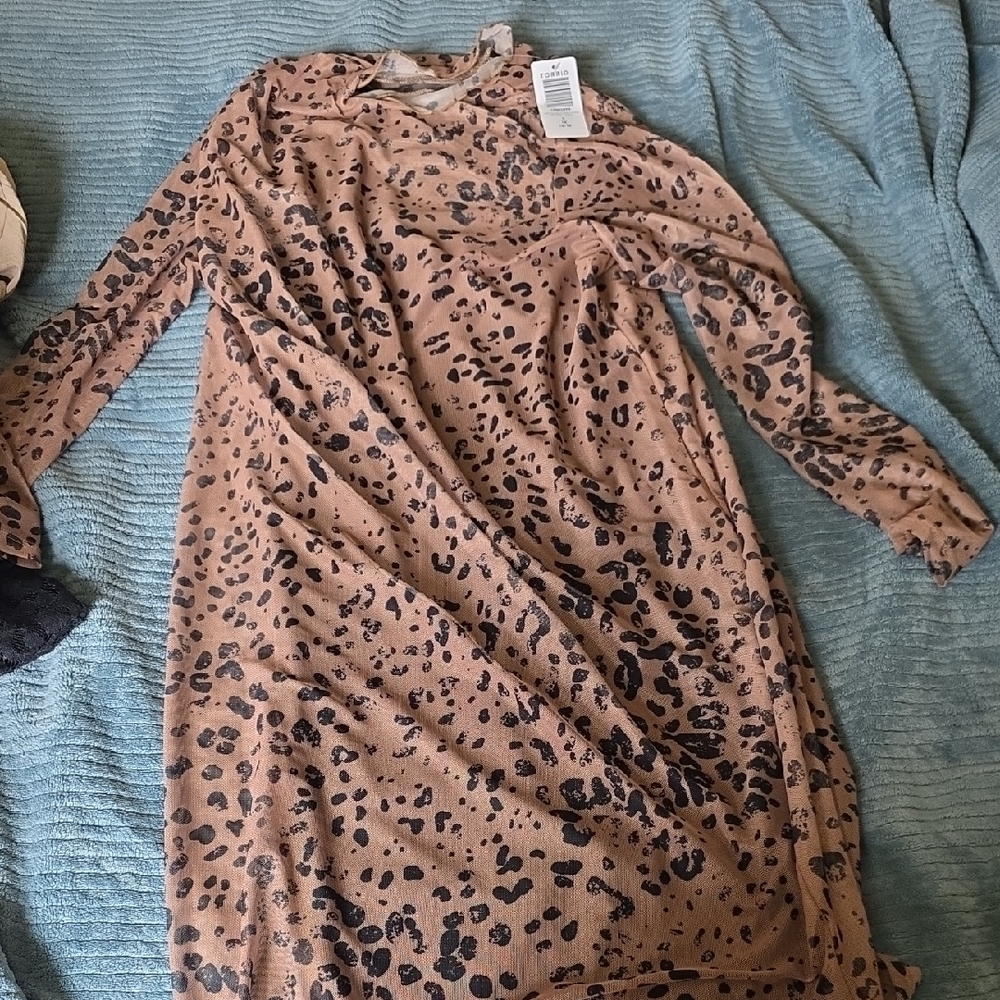 Leopard Print Long Sleeve Dress